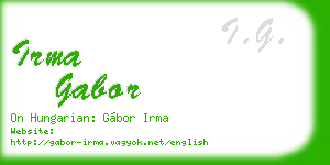 irma gabor business card