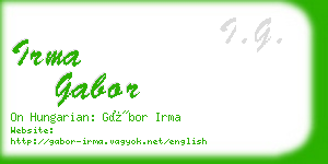 irma gabor business card